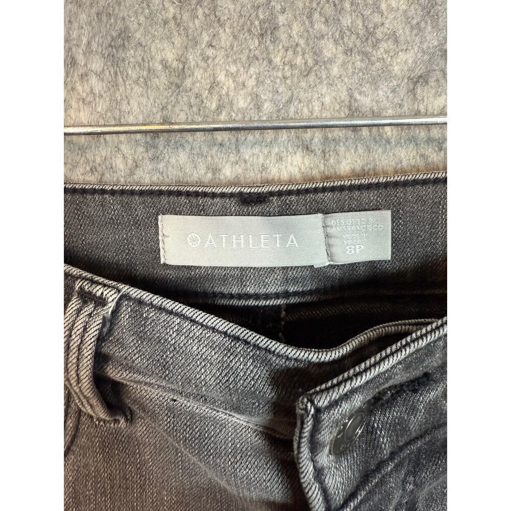 EUC Athleta Womens Gray Scupltek Stretch Raw Hem Skinny Jeans - Size 8P - Picture 5 of 10